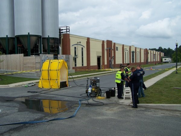 Decon Setup at Dogfish Brewery